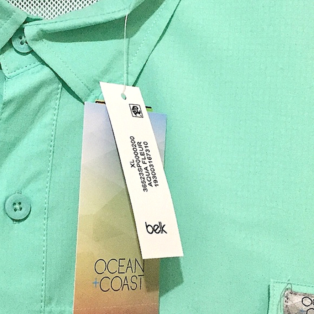 NWT Ocean Coast Advantage Aqua Fleur Shirt (XL) - Picture 10 of 10